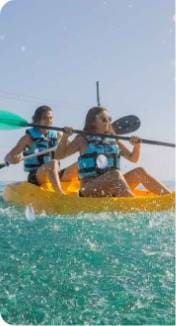 Actividad de kayaks en Cancún, Isla Mujeres, Parque Garrafón