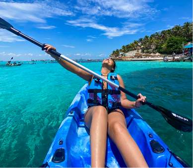 Kayaks in Garrafon Park, Cancun, Isla Mujeres