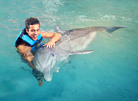 Swim with dolphins in Garrafon Park, Cancun, Isla Mujeres