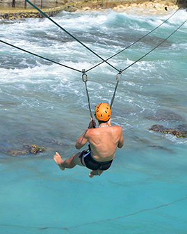 Zip Line in Garrafon Park, Cancun, Isla Mujeres