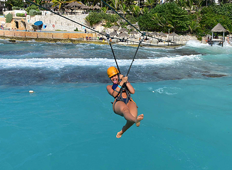 Zip Line in Garrafon Park, Cancun, Isla Mujeres